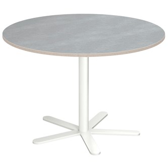 Cross X søjlebord Ø110 cm akustik linoleum hvidt understel