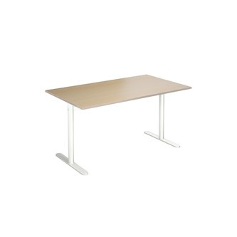 Cross T søjlebord 140x80 cm HT hvidt understel