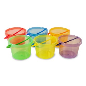 Transparente farvede spande 1,5 l