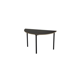 Multiflex bord X halvrundt Ø120x80 cm sort stel