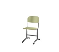Matte FSC stol sh 38-51 cm stort sæde sort stel