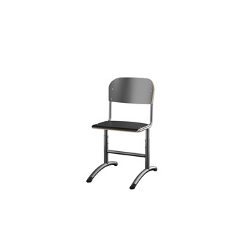 Matte FSC stol sh 38-51 cm stort sæde sort stel