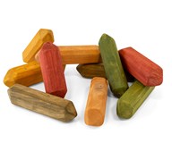 Farvede flintsten af træ