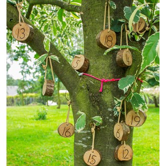 Træklodser med tal til ophæng 20 stk.