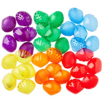 Taktile regnbueskaller transparente 36 stk.