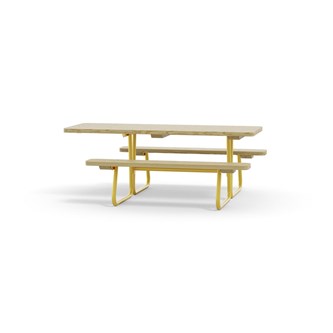 Rørvik picnicbord fyrretræ lakeret stel 195x70 H72 cm