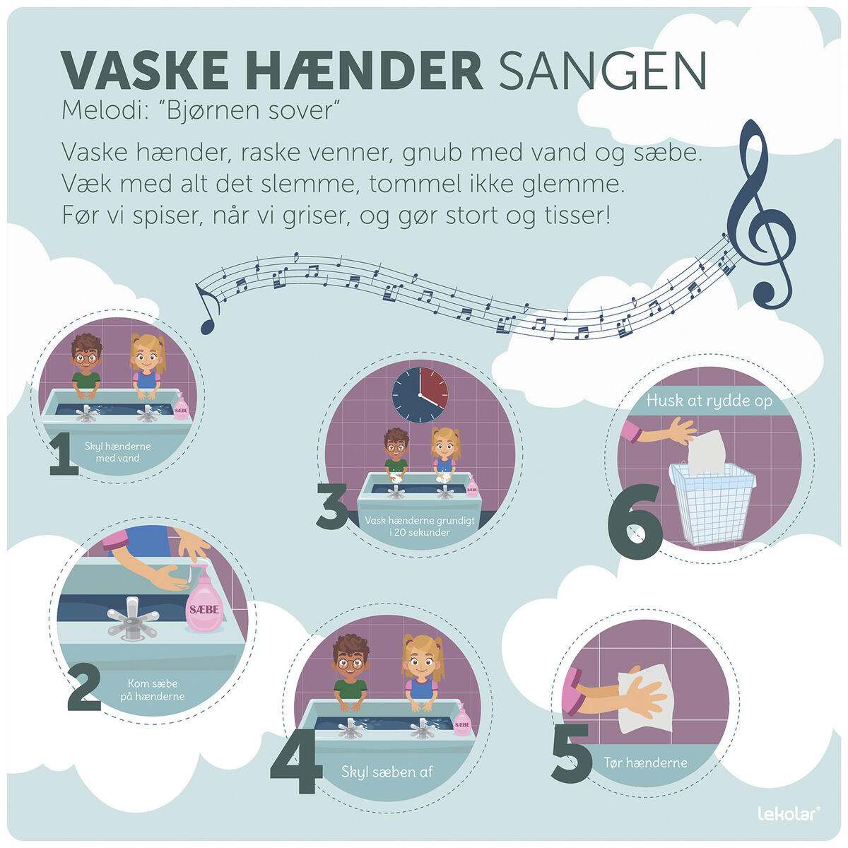 L ringstavle Vaske H nder Sangen Lekolar Danmark