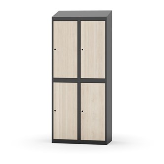 Novis garderobeskab skrå topplade 2:2 B80 cm