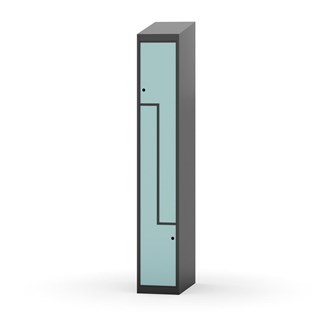 Novis Z garderobeskab skrå topplade 2 rum B30 cm