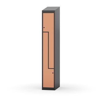Novis Z garderobeskab skrå topplade 2 rum B30 cm