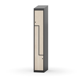 Novis Z garderobeskab skrå topplade 2 rum B30 cm