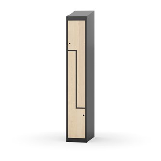 Novis Z garderobeskab skrå topplade 2 rum B30 cm