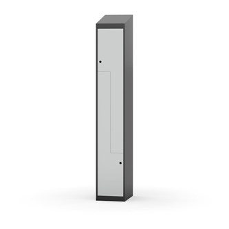 Novis Z garderobeskab skrå topplade 2 rum B30 cm