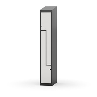 Novis Z garderobeskab skrå topplade 2 rum B30 cm