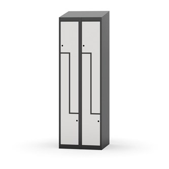 Novis Z garderobeskab skrå topplade 4 rum B60 cm