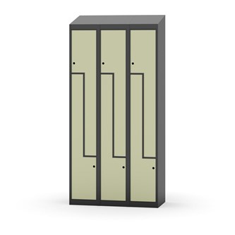 Novis Z garderobeskab skrå topplade 6 rum B90 cm