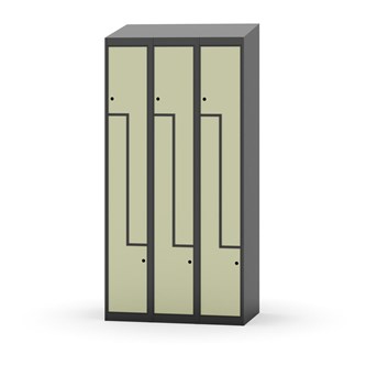 Novis Z garderobeskab skrå topplade 6 rum B90 cm