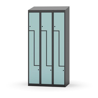 Novis Z garderobeskab skrå topplade 6 rum B90 cm