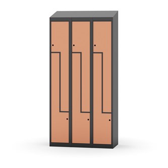 Novis Z garderobeskab skrå topplade 6 rum B90 cm