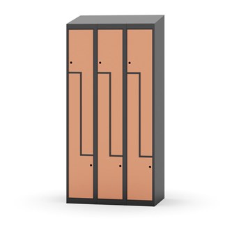 Novis Z garderobeskab skrå topplade 6 rum B90 cm