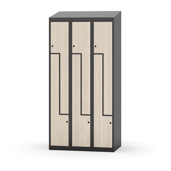 Novis Z garderobeskab skrå topplade 6 rum B90 cm