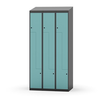 Novis Z garderobeskab skrå topplade 6 rum B90 cm