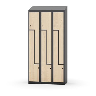Novis Z garderobeskab skrå topplade 6 rum B90 cm