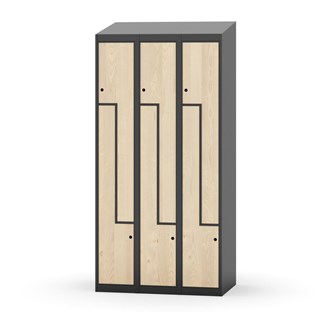 Novis Z garderobeskab skrå topplade 6 rum B90 cm