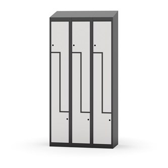 Novis Z garderobeskab skrå topplade 6 rum B90 cm
