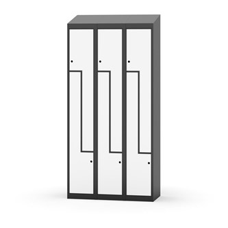 Novis Z garderobeskab skrå topplade 6 rum B90 cm