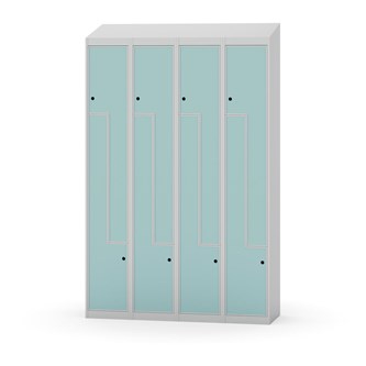 Novis Z garderobeskab skrå topplade 8 rum B120 cm