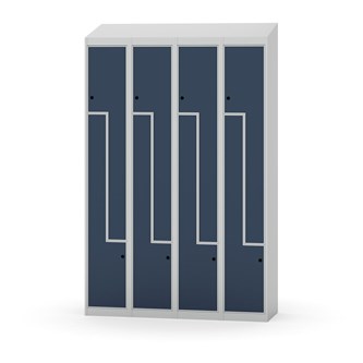 Novis Z garderobeskab skrå topplade 8 rum B120 cm