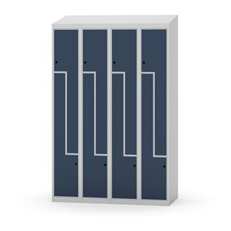 Novis Z garderobeskab skrå topplade 8 rum B120 cm