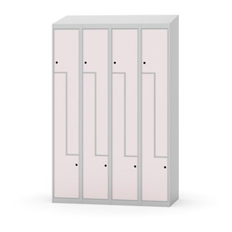 Novis Z garderobeskab skrå topplade 8 rum B120 cm
