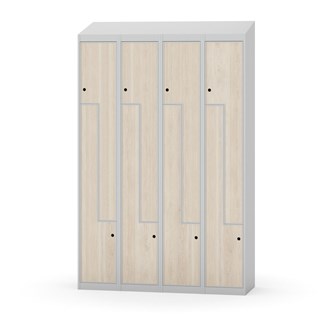 Novis Z garderobeskab skrå topplade 8 rum B120 cm
