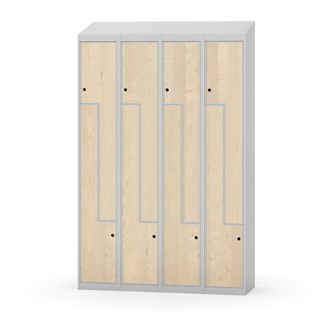 Novis Z garderobeskab skrå topplade 8 rum B120 cm