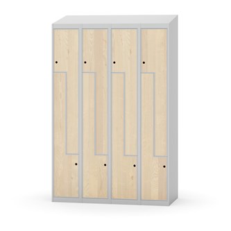Novis Z garderobeskab skrå topplade 8 rum B120 cm