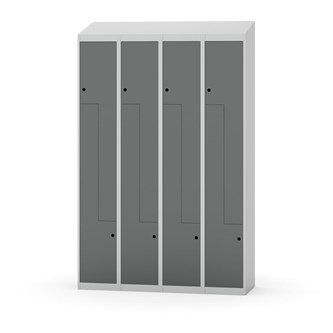 Novis Z garderobeskab skrå topplade 8 rum B120 cm