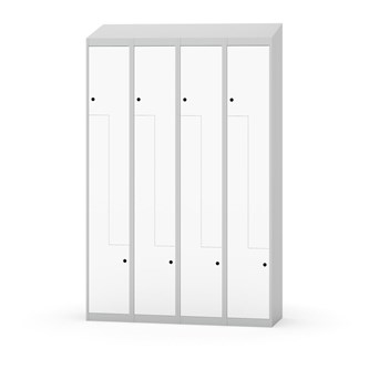 Novis Z garderobeskab skrå topplade 8 rum B120 cm