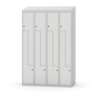 Novis Z garderobeskab skrå topplade 8 rum B120 cm