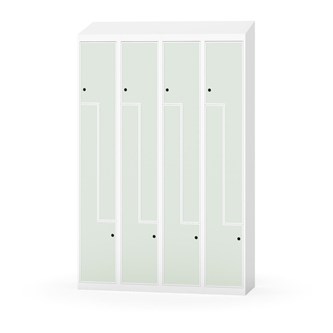 Novis Z garderobeskab skrå topplade 8 rum B120 cm