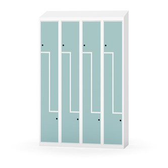 Novis Z garderobeskab skrå topplade 8 rum B120 cm