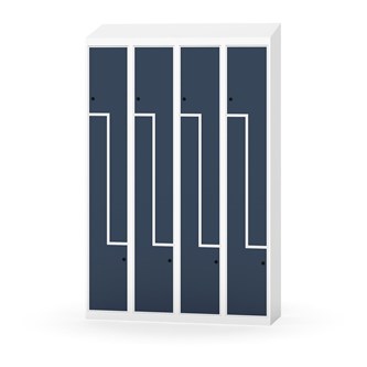 Novis Z garderobeskab skrå topplade 8 rum B120 cm