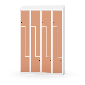 Novis Z garderobeskab skrå topplade 8 rum B120 cm