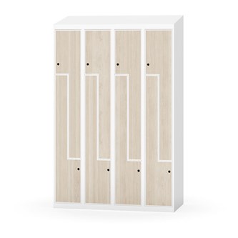Novis Z garderobeskab skrå topplade 8 rum B120 cm