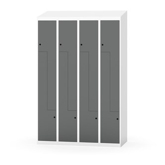 Novis Z garderobeskab skrå topplade 8 rum B120 cm