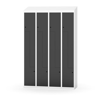 Novis Z garderobeskab skrå topplade 8 rum B120 cm