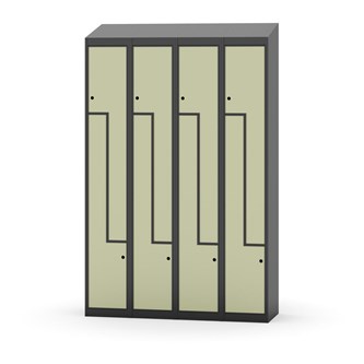 Novis Z garderobeskab skrå topplade 8 rum B120 cm