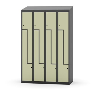 Novis Z garderobeskab skrå topplade 8 rum B120 cm