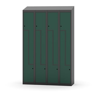 Novis Z garderobeskab skrå topplade 8 rum B120 cm
